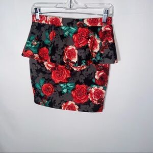 Candies Y2K Floral Peplum Mini Skirt Size Small